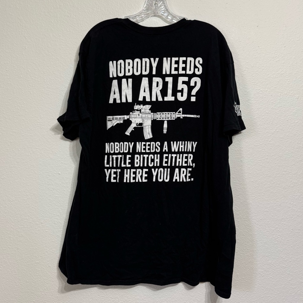 Shield Republic Black Short Sleeve T‎ Shirt Nobody Needs AR Quote Mens Size XXL